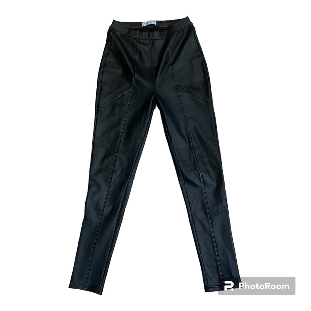 PREM The Label high waist black faux leather skinny pants size 2